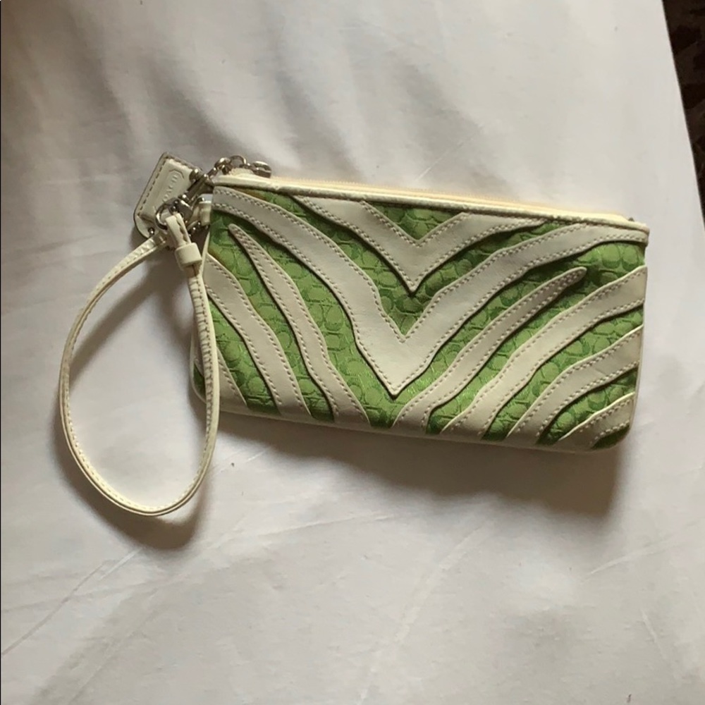 Green Zebra Coach Wristlet